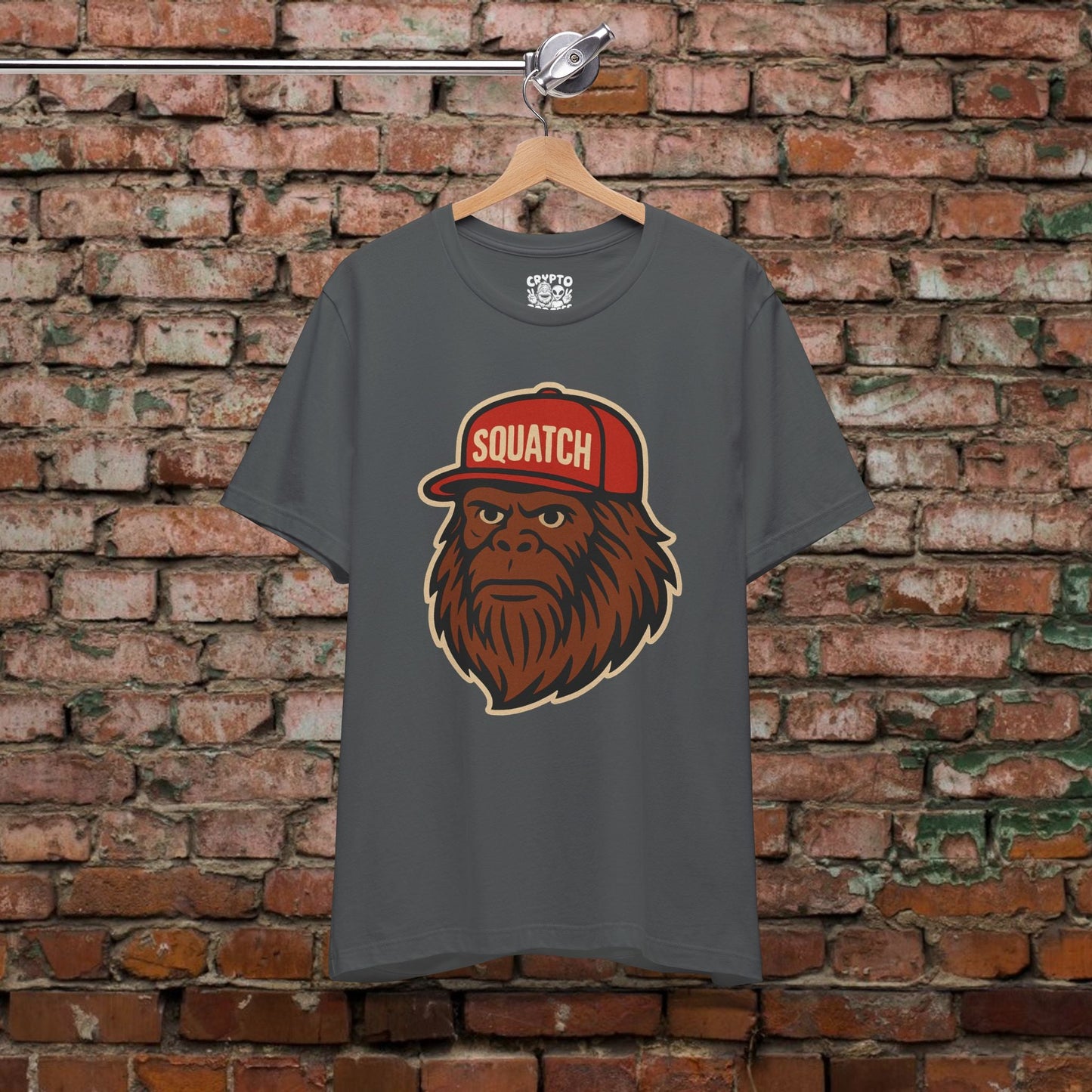 T-Shirt - Squatch Ballcap Shirt | Bella+Canvas 3001 | Bigfoot Retro from Crypto Zoo Tees