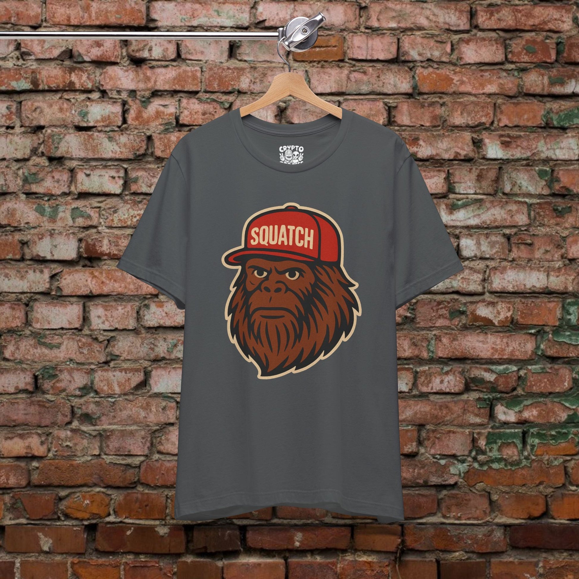 T-Shirt - Squatch Ballcap Shirt | Bella+Canvas 3001 | Bigfoot Retro from Crypto Zoo Tees