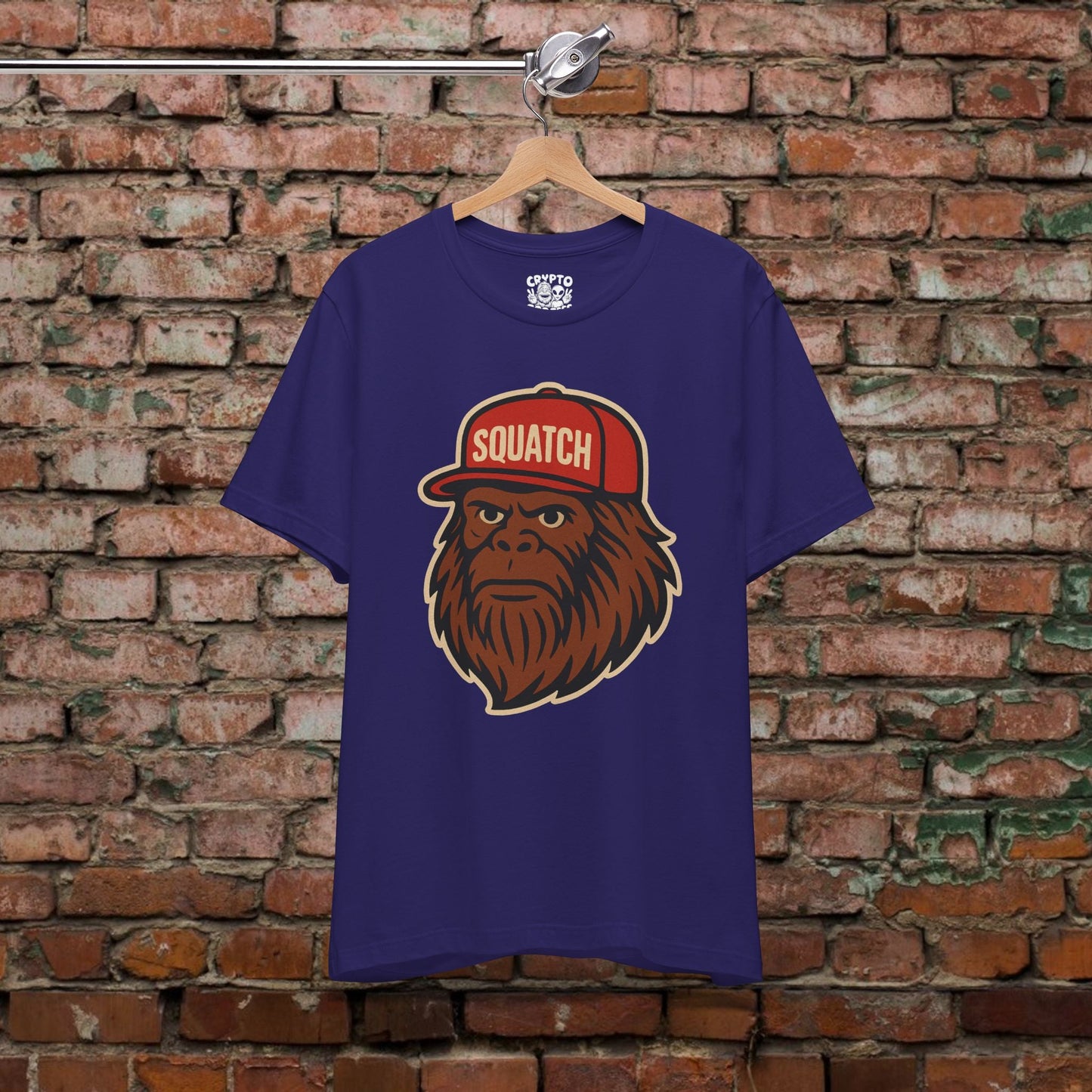 T-Shirt - Squatch Ballcap Shirt | Bella+Canvas 3001 | Bigfoot Retro from Crypto Zoo Tees