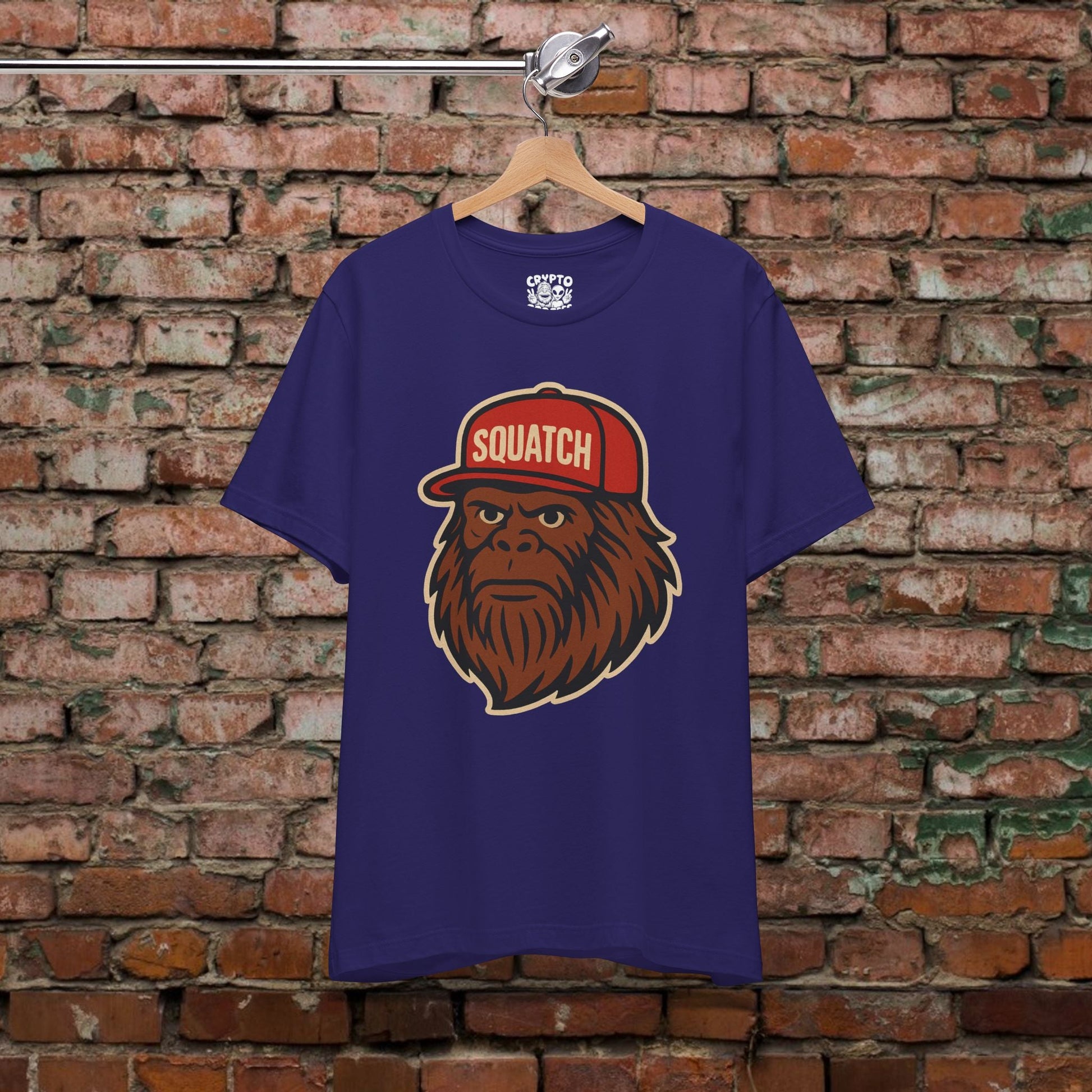 T-Shirt - Squatch Ballcap Shirt | Bella+Canvas 3001 | Bigfoot Retro from Crypto Zoo Tees