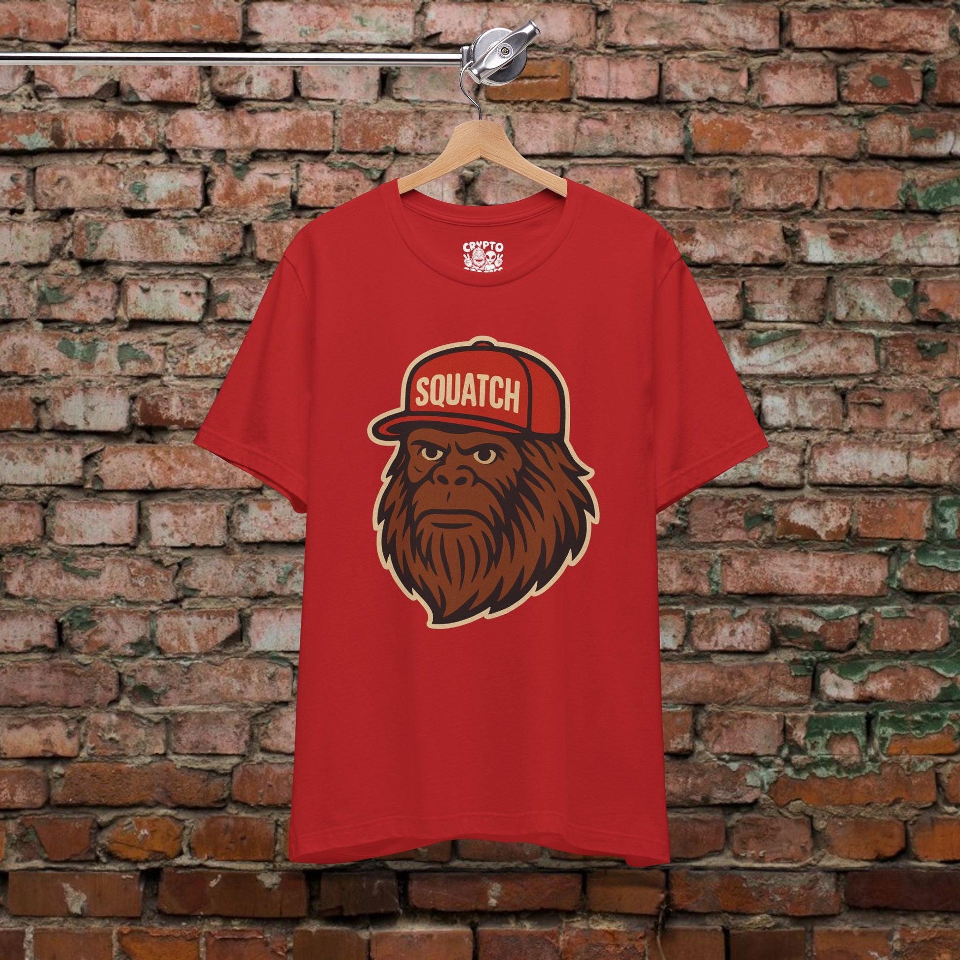 T-Shirt - Squatch Ballcap Shirt | Bella+Canvas 3001 | Bigfoot Retro from Crypto Zoo Tees
