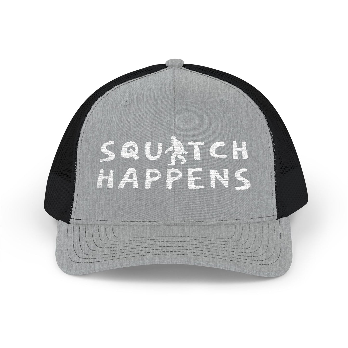 Hats - Squatch Happens Hat | Trucker Cap | Bigfoot, Funny from Crypto Zoo Tees