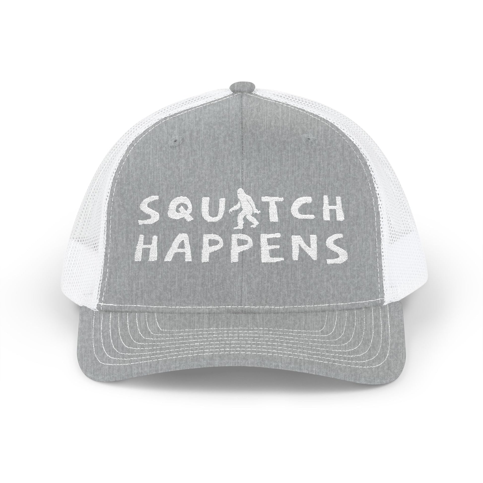 Hats - Squatch Happens Hat | Trucker Cap | Bigfoot, Funny from Crypto Zoo Tees