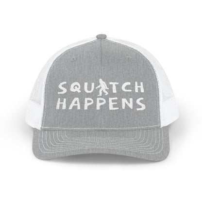 Hats - Squatch Happens Hat | Trucker Cap | Bigfoot, Funny from Crypto Zoo Tees