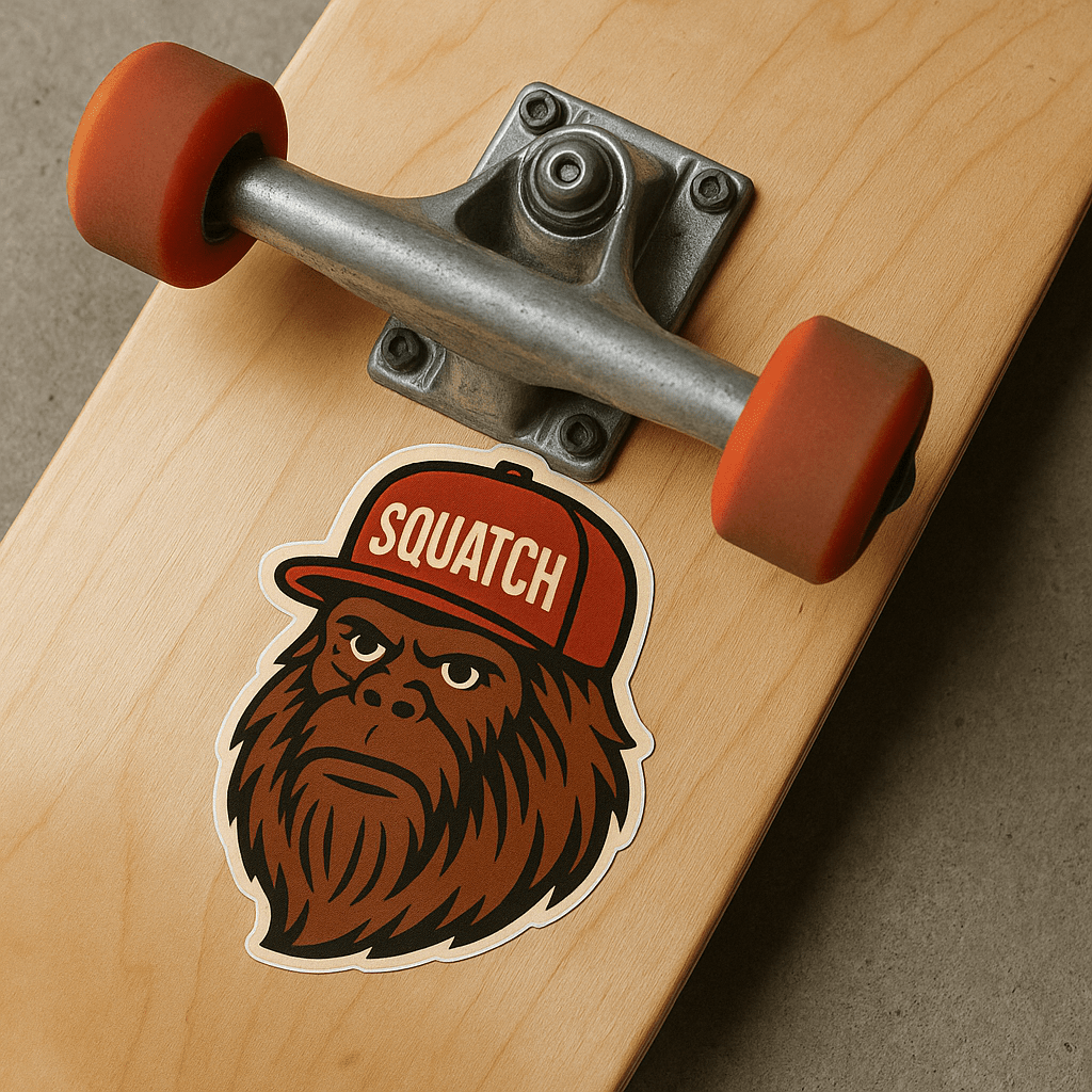 Paper products - Squatch Hat Sticker | Cryptids, Funny | Rockabilly, Punk from Crypto Zoo Tees