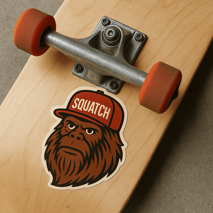 Paper products - Squatch Hat Sticker | Cryptids, Funny | Rockabilly, Punk from Crypto Zoo Tees