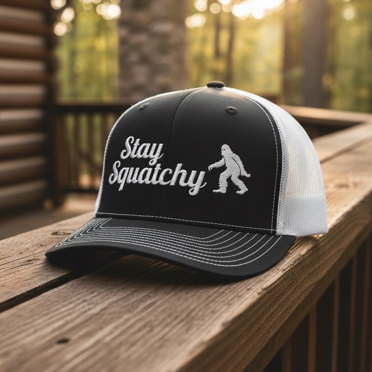 Hats - Stay Squatchy Hat | Trucker Cap | Bigfoot, Funny from Crypto Zoo Tees