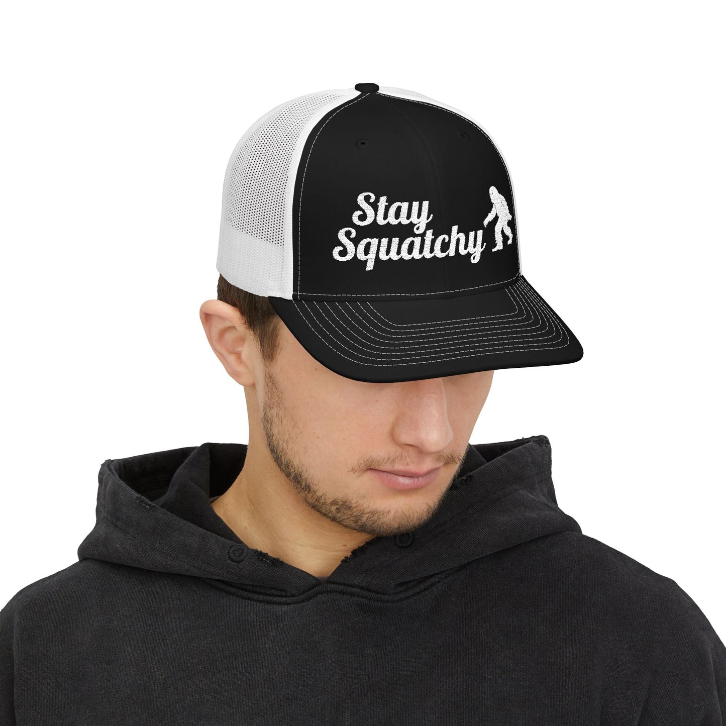 Hats - Stay Squatchy Hat | Trucker Cap | Bigfoot, Funny from Crypto Zoo Tees