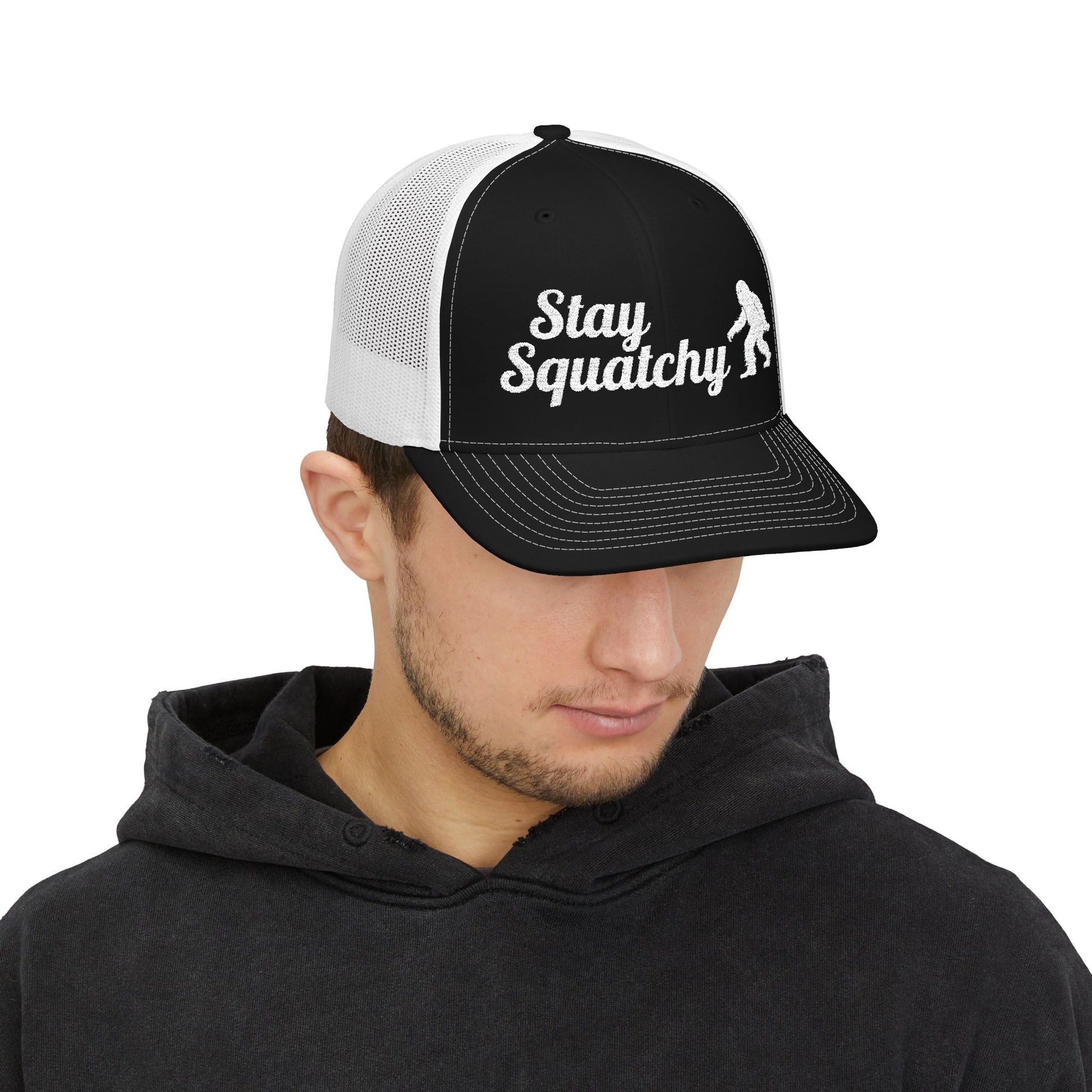 Hats - Stay Squatchy Hat | Trucker Cap | Bigfoot, Funny from Crypto Zoo Tees