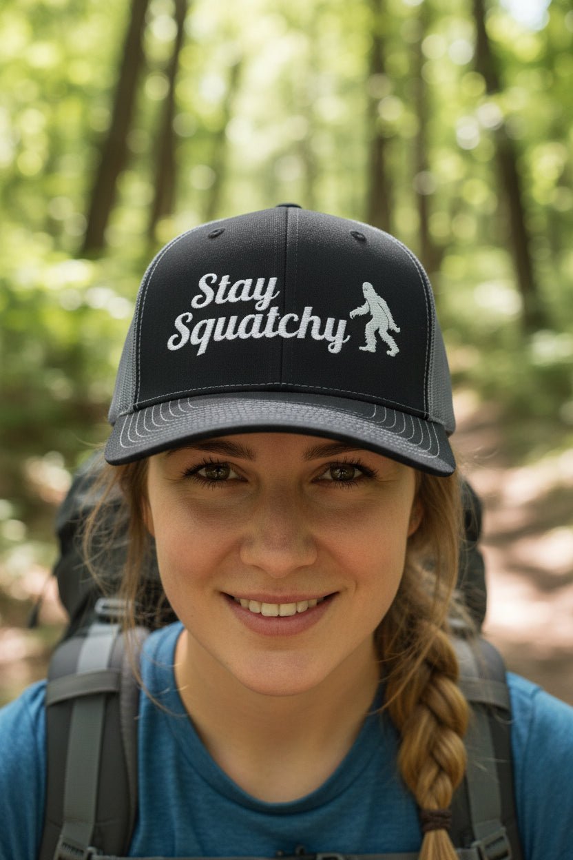 Hats - Stay Squatchy Hat | Trucker Cap | Bigfoot, Funny from Crypto Zoo Tees