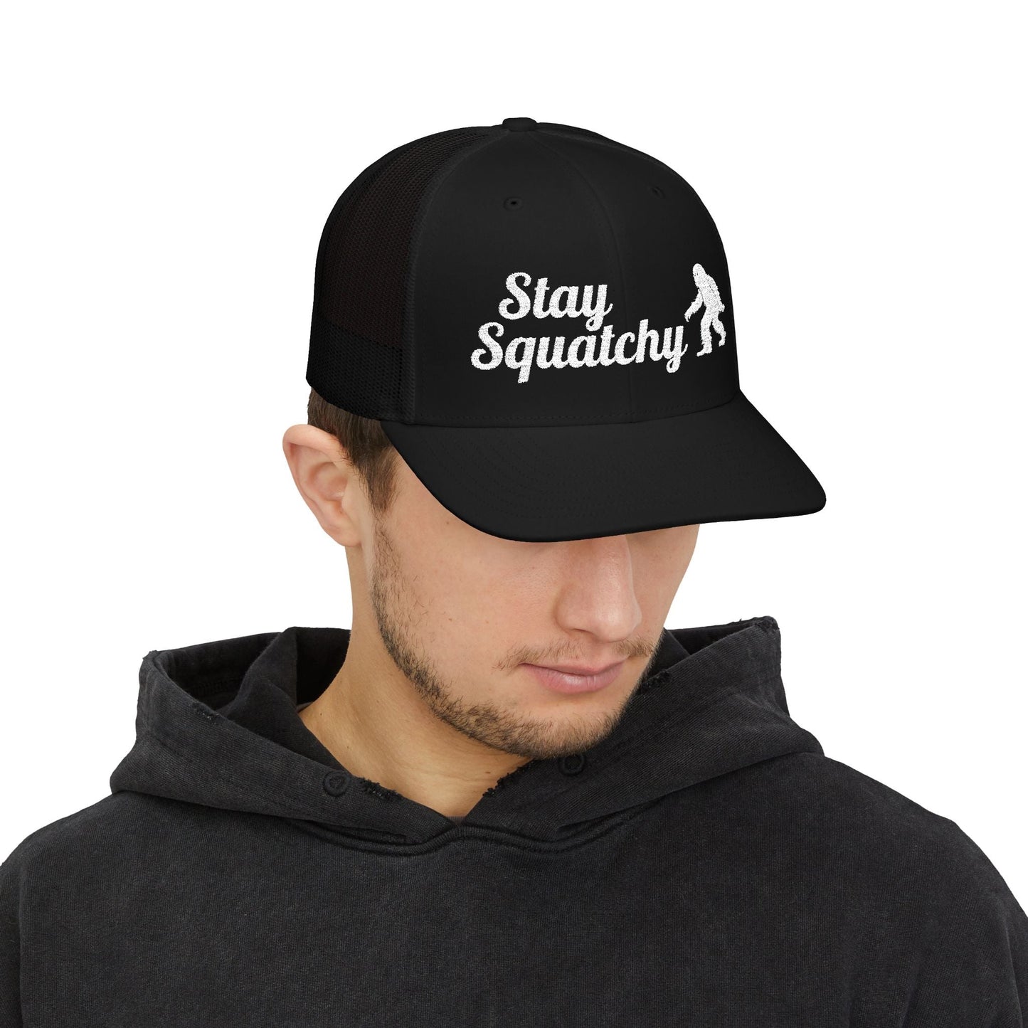 Hats - Stay Squatchy Hat | Trucker Cap | Bigfoot, Funny from Crypto Zoo Tees