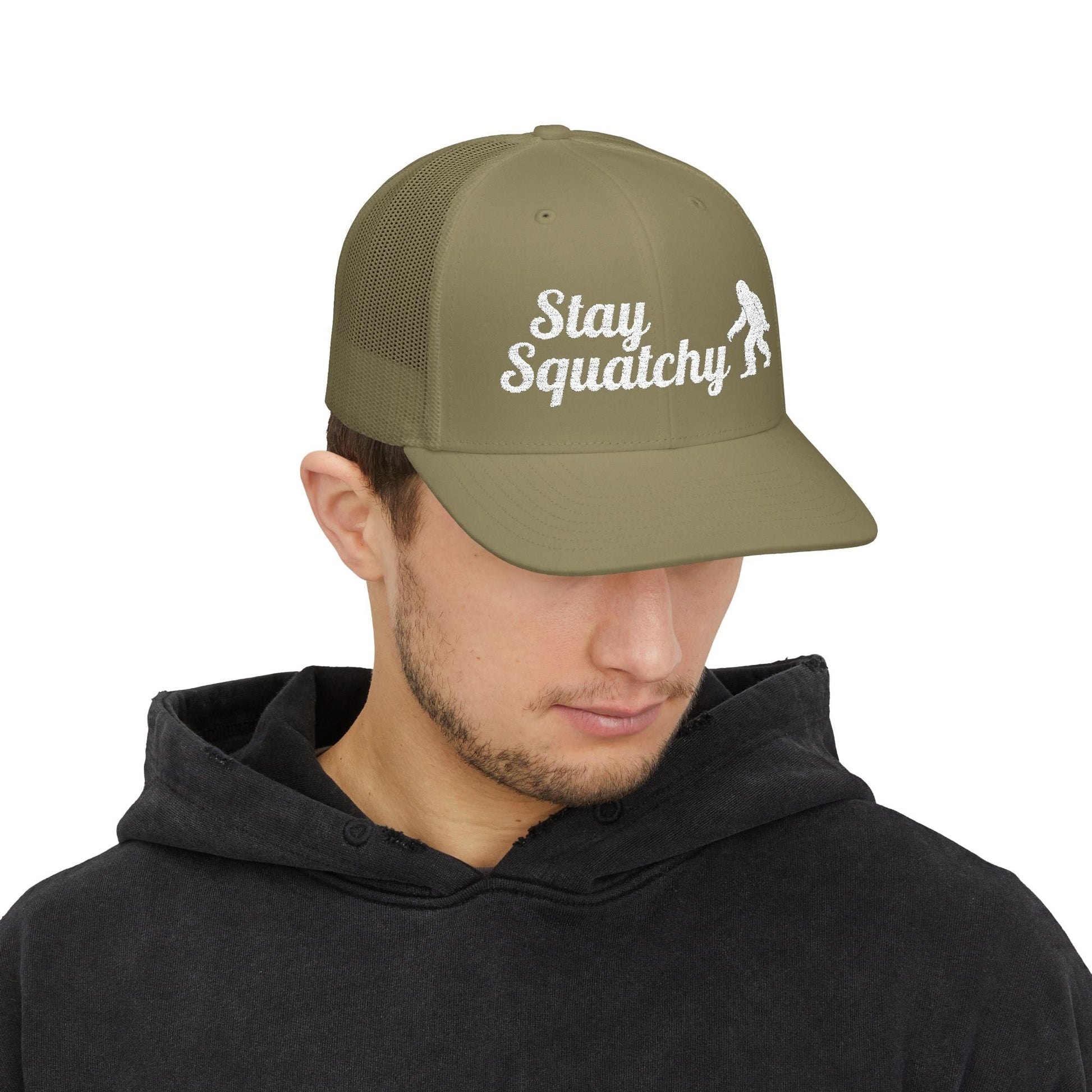 Hats - Stay Squatchy Hat | Trucker Cap | Bigfoot, Funny from Crypto Zoo Tees