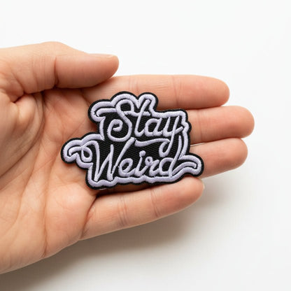 - Stay Weird Patch | Funny, Retro & Vintage | Embroidered Iron On from SHIRT MONSTERS