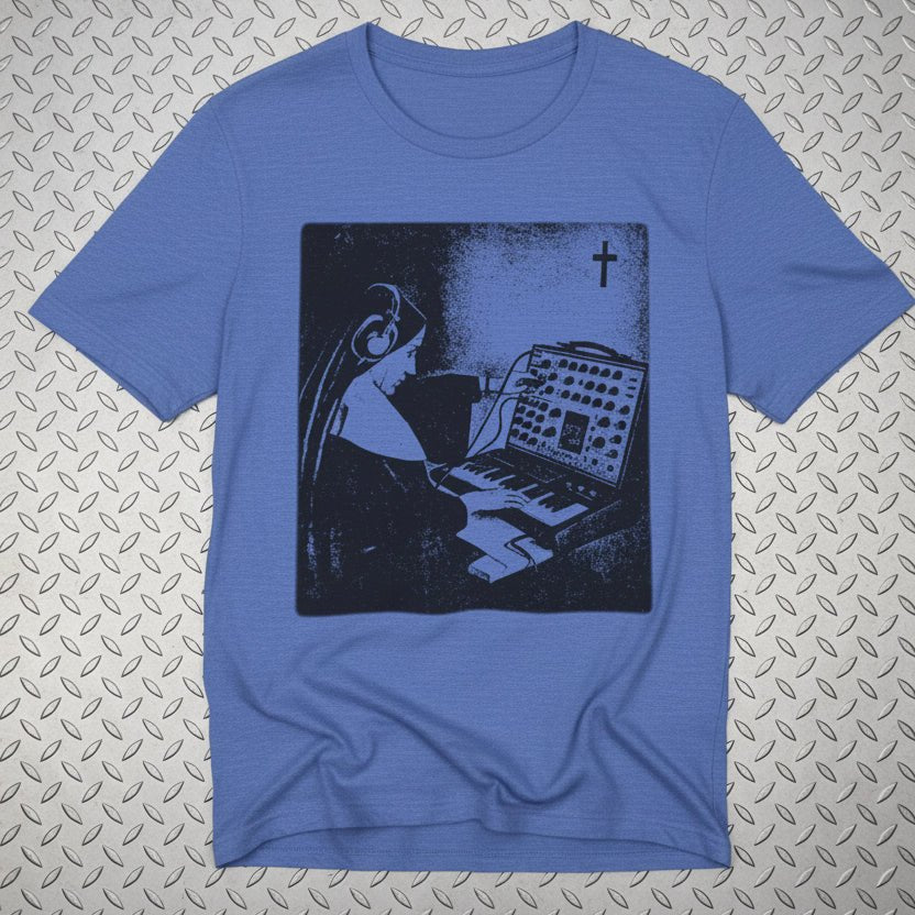 T-Shirt - Synth Nun Shirt | Light Fitted - Unisex Bella+Canvas 3001 | Music, Spiritual | Goth/Gothic from SHIRT MONSTERS