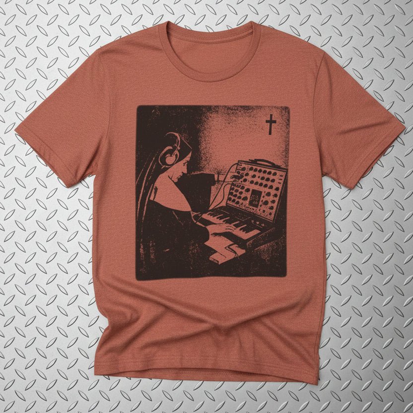 T-Shirt - Synth Nun Shirt | Light Fitted - Unisex Bella+Canvas 3001 | Music, Spiritual | Goth/Gothic from SHIRT MONSTERS
