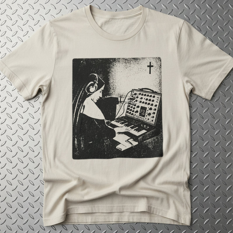 T-Shirt - Synth Nun Shirt | Light Fitted - Unisex Bella+Canvas 3001 | Music, Spiritual | Goth/Gothic from SHIRT MONSTERS