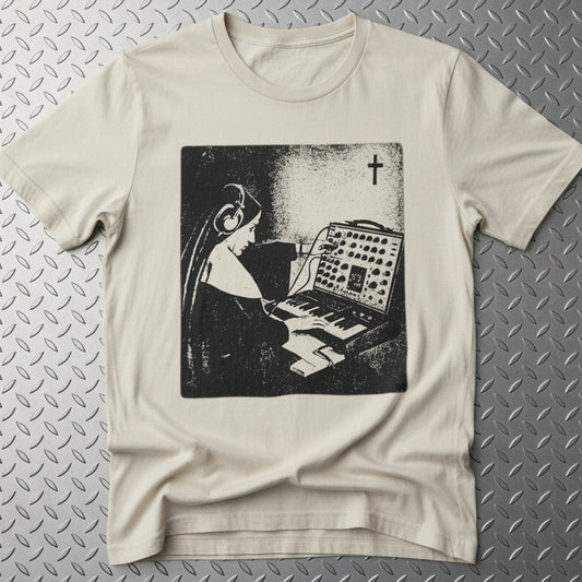 T-Shirt - Synth Nun Shirt | Light Fitted - Unisex Bella+Canvas 3001 | Music, Spiritual | Goth/Gothic from SHIRT MONSTERS
