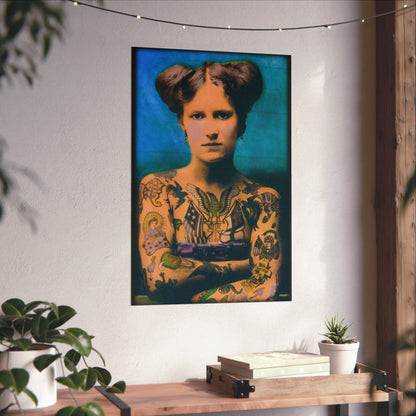 Poster - Tattooed Beauty Poster | Wall Art | Retro & Vintage, Tattoo from Crypto Zoo Tees