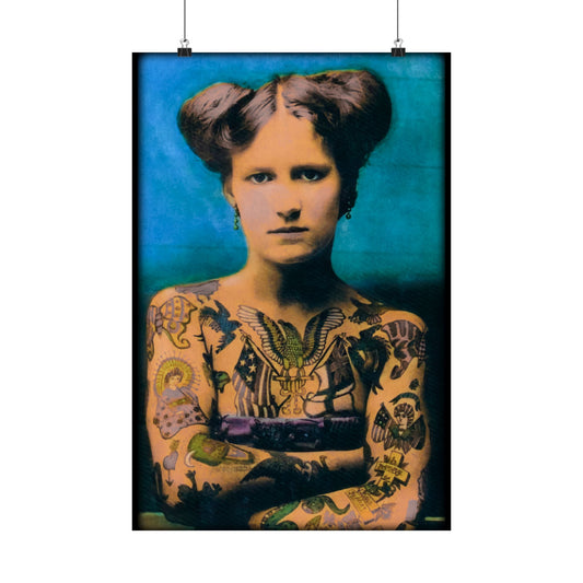 Poster - Tattooed Beauty Poster | Wall Art | Retro & Vintage, Tattoo from Crypto Zoo Tees
