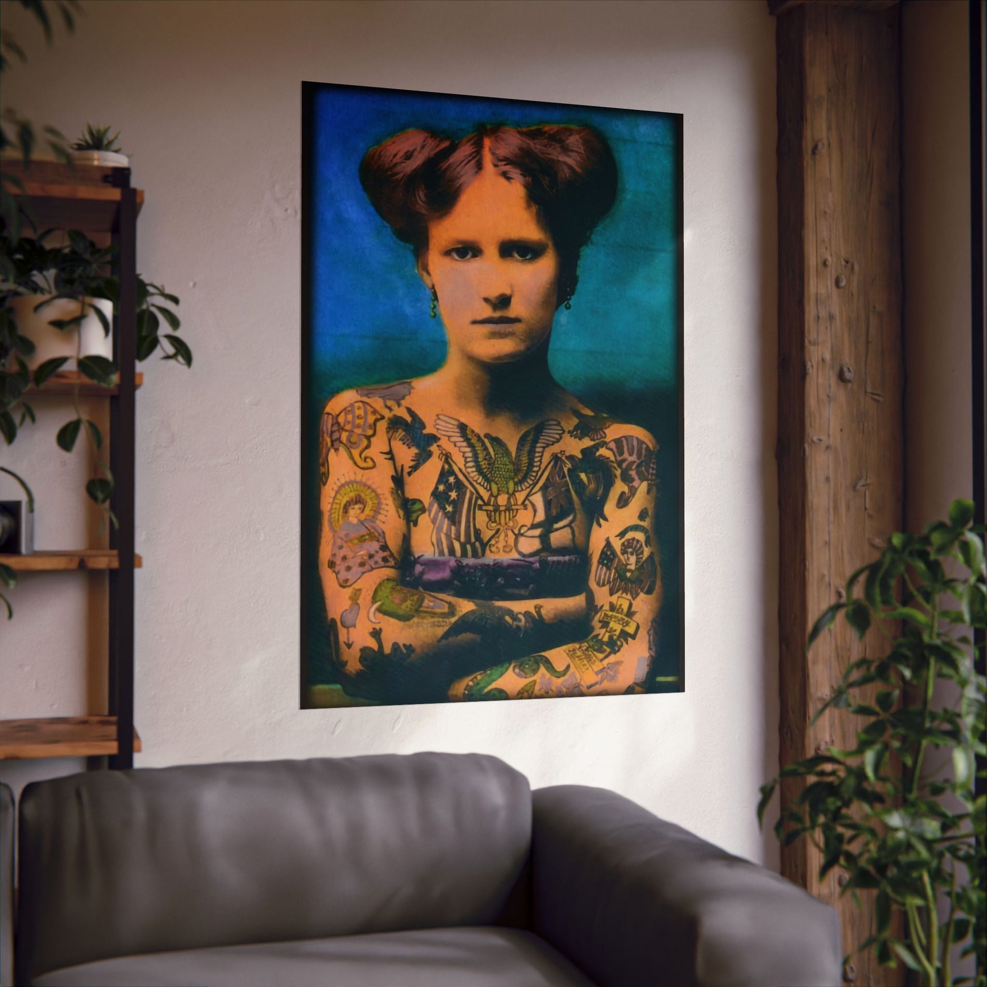 Poster - Tattooed Beauty Poster | Wall Art | Retro & Vintage, Tattoo from Crypto Zoo Tees