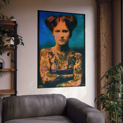Poster - Tattooed Beauty Poster | Wall Art | Retro & Vintage, Tattoo from Crypto Zoo Tees