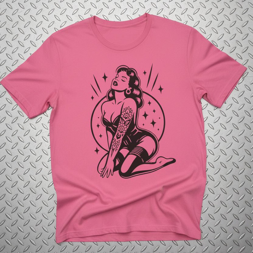T-Shirt - Tattooed Pinup Girl Shirt | Tattoo, Retro & Vintage | Light Fitted - Unisex Bella+Canvas 3001 | Rockabilly from SHIRT MONSTERS