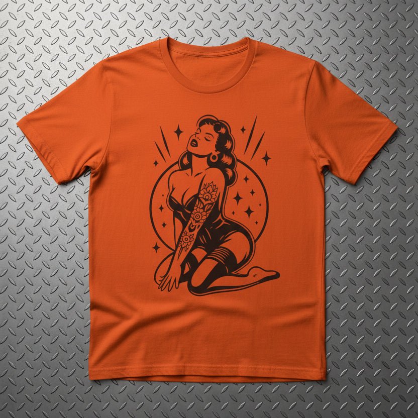 T-Shirt - Tattooed Pinup Girl Shirt | Tattoo, Retro & Vintage | Light Fitted - Unisex Bella+Canvas 3001 | Rockabilly from SHIRT MONSTERS