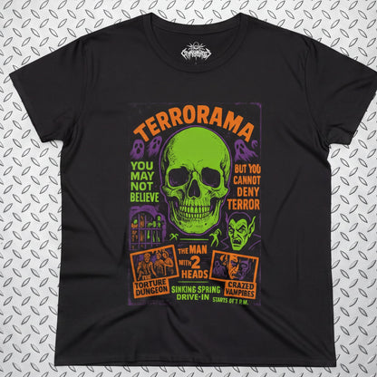 T-Shirt - Terrorama Retro Horror Tee - Vintage Horror Shirt | Ladies Tee from SHIRT MONSTERS