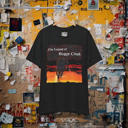 T-Shirt - The Legend of Boggy Creek Bigfoot Tee | Unisex T-shirt | Cryptids, Movies | Retro, Adventure from Crypto Zoo Tees