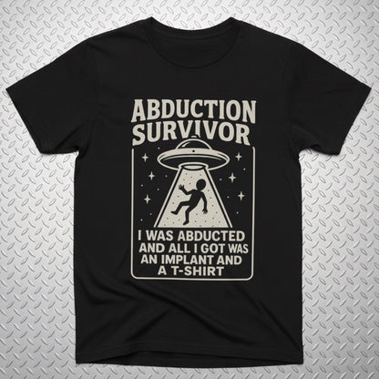 T-Shirt - UFO Abduction Survivor Tee | Light Fitted - Unisex Bella+Canvas 3001 | Alien & UFO, Funny | Psychedelic from SHIRT MONSTERS