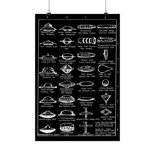 Poster - UFO Fact Sheet Poster | Wall Art | Alien & UFO from Crypto Zoo Tees