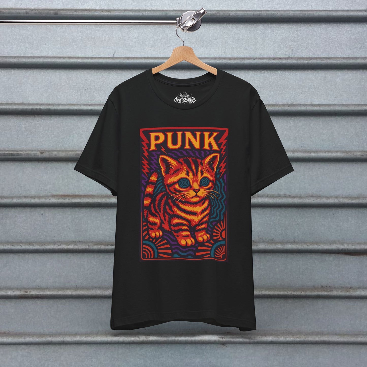 T-Shirt - unk Kitten Freakout | Unisex T-shirt (Bella+Canvas 3001) | Animals, Funny | Punk, Psychedelic from Crypto Zoo Tees