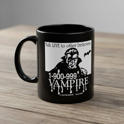 Mug - Vampire Hotline Mug | Horror, Halloween | Black Coffee Mug 11oz 15oz from SHIRT MONSTERS