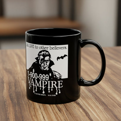 Mug - Vampire Hotline Mug | Horror, Halloween | Black Coffee Mug 11oz 15oz from SHIRT MONSTERS