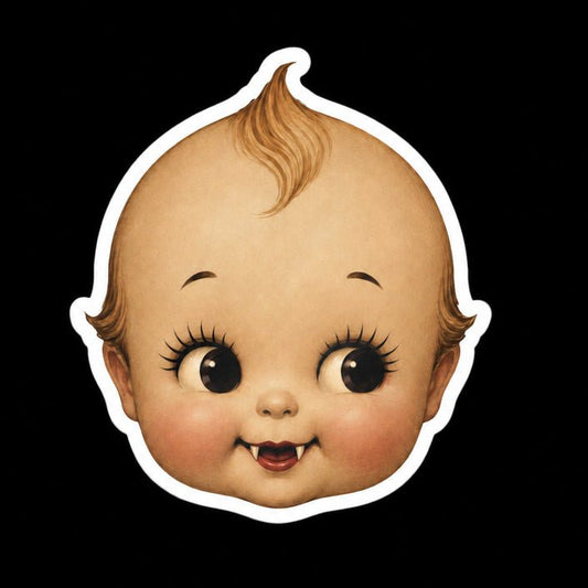 Paper products - Vampire Kewpie Baby Doll Sticker | Glossy Kiss Cut | Horror | Retro & Vintage from SHIRT MONSTERS
