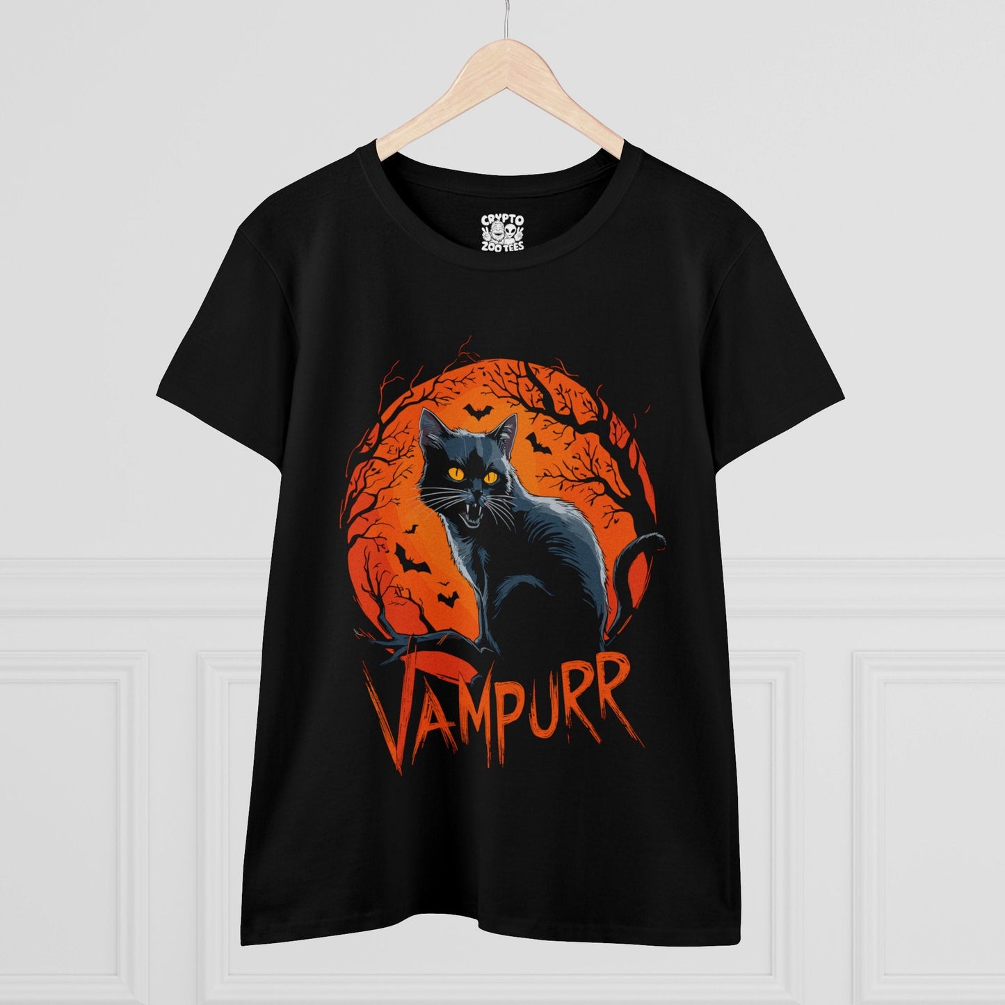 T - Shirt - Vampurr Cat | Women's T - Shirt | Cotton Tee from Crypto Zoo Tees