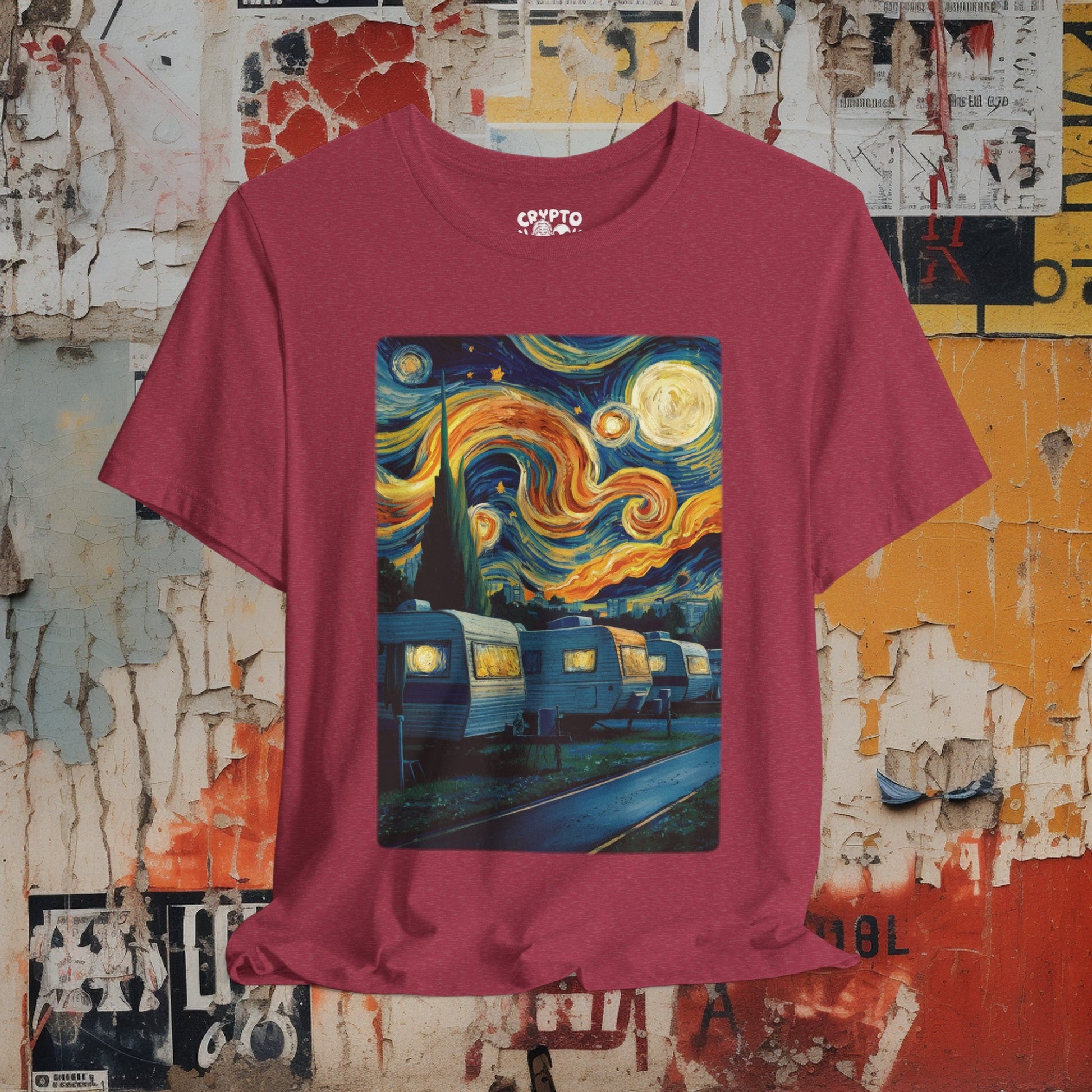 T-Shirt - Van Gogh Trailer Park Funny Camper Tee | Bella + Canvas Unisex T-shirt from Crypto Zoo Tees