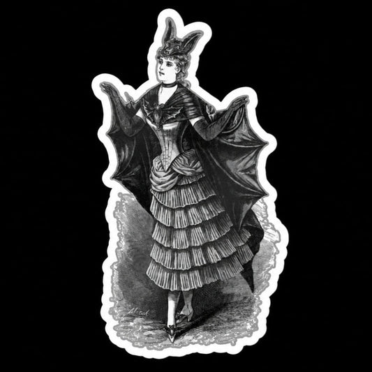 Paper products - Victorian Bat Woman Sticker | Glossy Kiss Cut | Bats | Goth/Gothic from SHIRT MONSTERS