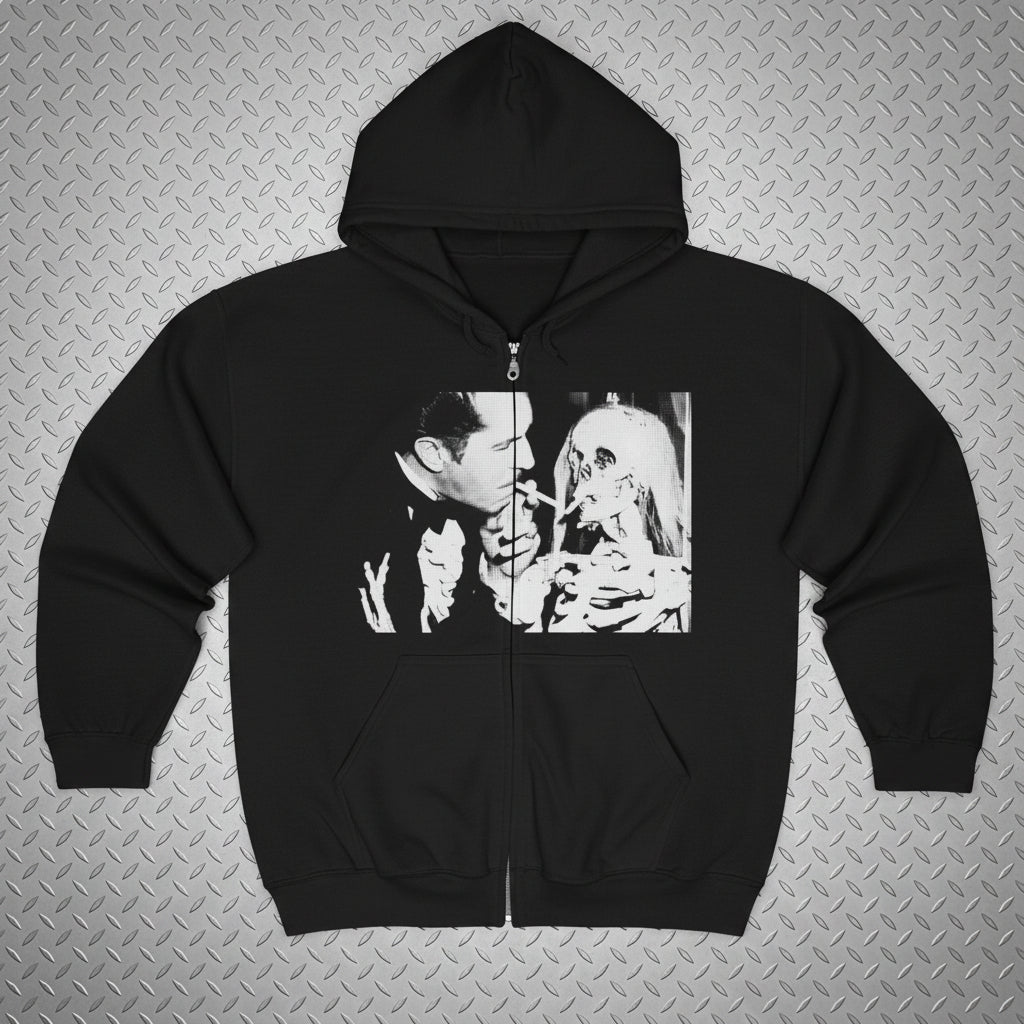 Hoodie - Vincent Price Skeleton | Classic Horror Goth | Zipper Hoodie from SHIRT MONSTERS