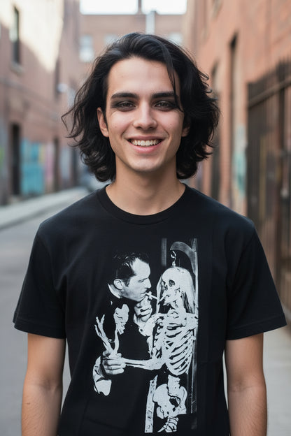 T-Shirt - Vincent Price Skeleton Graphic Print Shirt | Horror, Skulls & Skeletons | Pullover Hoodie from Crypto Zoo Tees