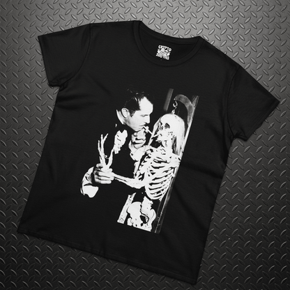 T-Shirt - Vincent Price Skeleton Tee | Horror, Skulls & Skeletons | Ladies Tee - Gildan 5000L from Crypto Zoo Tees