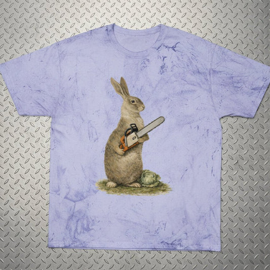 T-Shirt - Vintage Bunny Chainsaw Shirt | Unisex Heavy Vintage - Unisex Comfort Colors 1745 | Animals, Funny, Horror | Goth/Gothic from SHIRT MONSTERS