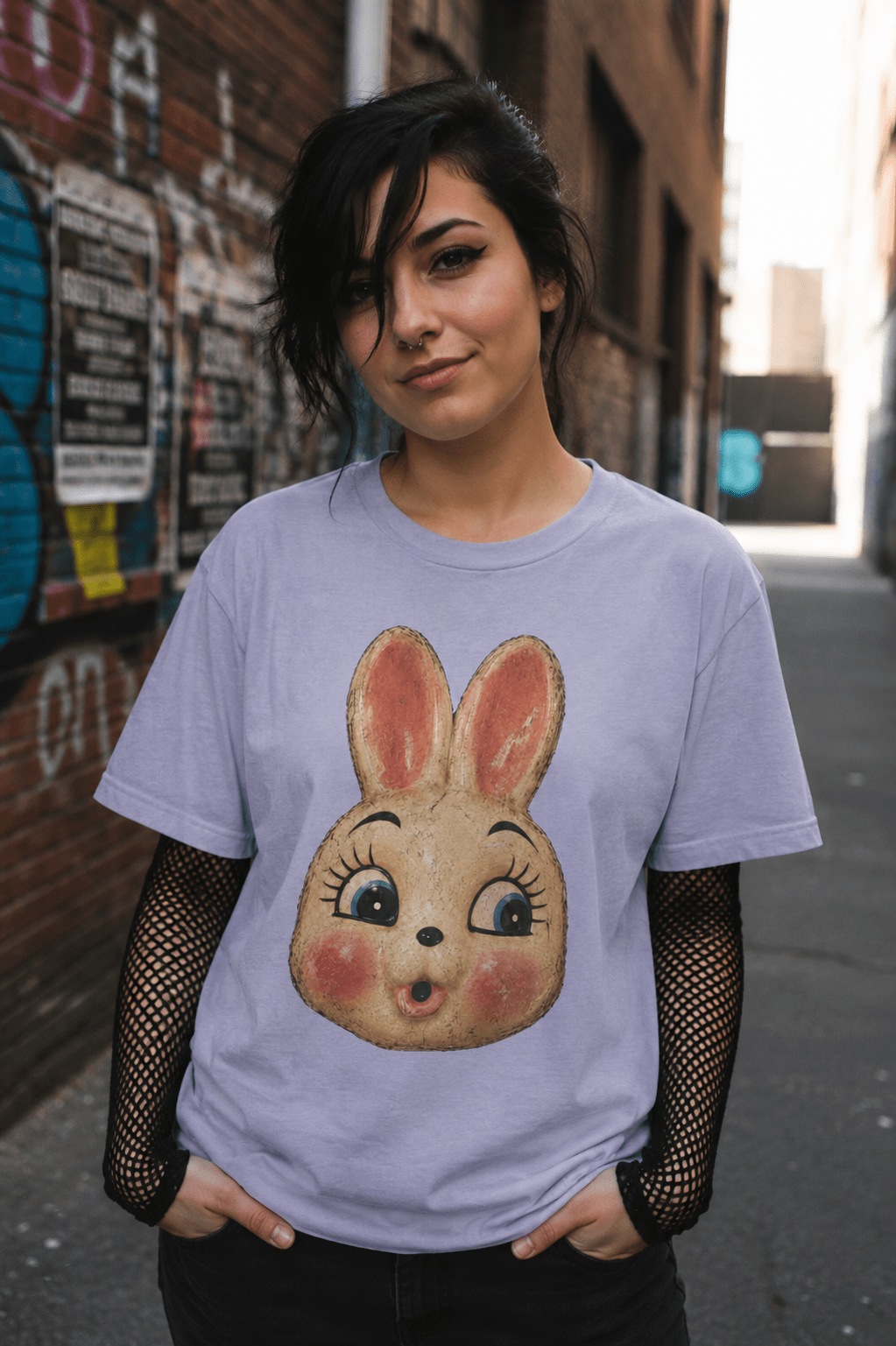 T-Shirt - Vintage Bunny Mask Shirt | Halloween | Goth/Gothic | Pullover Hoodie from SHIRT MONSTERS