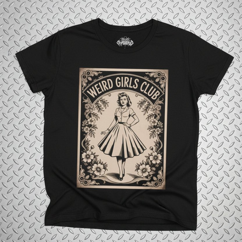 T-Shirt - Weird Girls Club Shirt | Funny, Retro & Vintage | Ladies Tee - Gildan 5000L from SHIRT MONSTERS