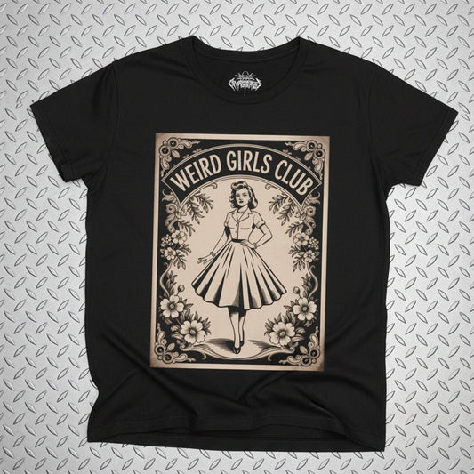 T-Shirt - Weird Girls Club Shirt | Funny, Retro & Vintage | Ladies Tee - Gildan 5000L from SHIRT MONSTERS