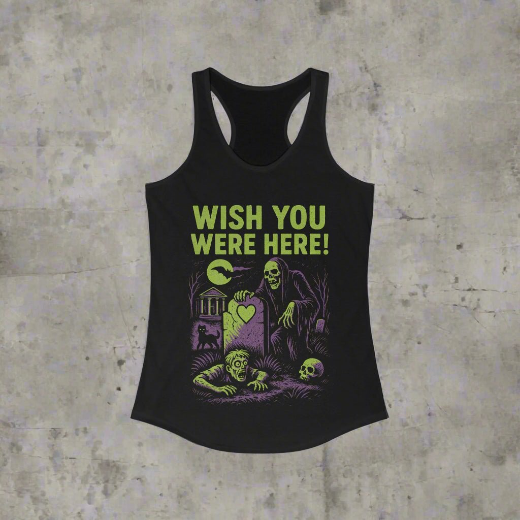 T-Shirt - Wish You Were Here Apparel | T-shirt, Sweatshirt, Hoodie, Tank | Funny, Horror | Goth/Gothic from Crypto Zoo Tees