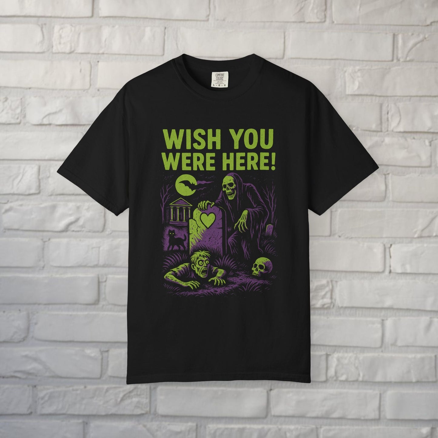 T-Shirt - Wish You Were Here Apparel | T-shirt, Sweatshirt, Hoodie, Tank | Funny, Horror | Goth/Gothic from Crypto Zoo Tees