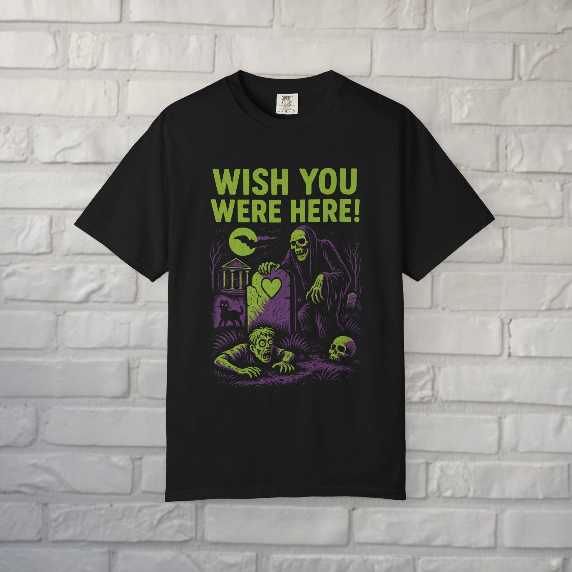 T-Shirt - Wish You Were Here Apparel | T-shirt, Sweatshirt, Hoodie, Tank | Funny, Horror | Goth/Gothic from Crypto Zoo Tees