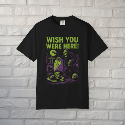 T-Shirt - Wish You Were Here Apparel | T-shirt, Sweatshirt, Hoodie, Tank | Funny, Horror | Goth/Gothic from Crypto Zoo Tees