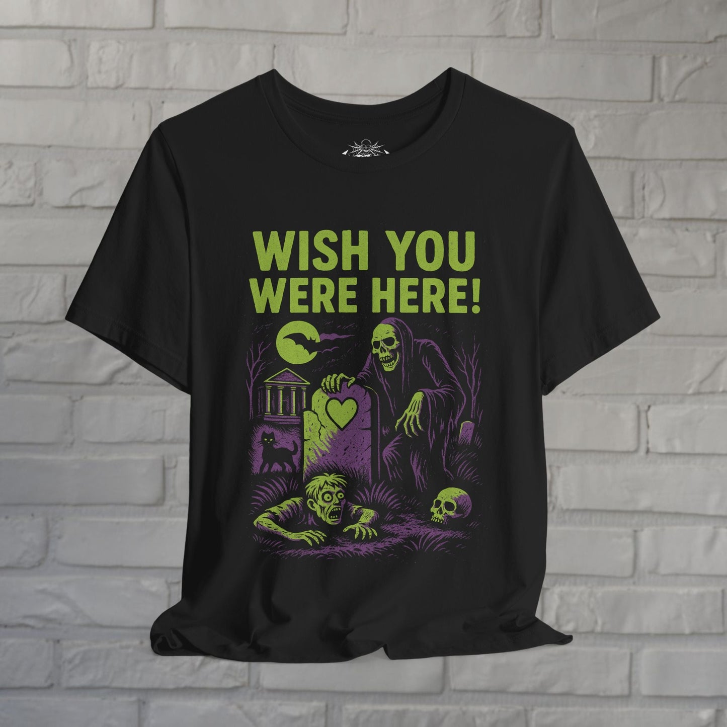 T-Shirt - Wish You Were Here Apparel | T-shirt, Sweatshirt, Hoodie, Tank | Funny, Horror | Goth/Gothic from Crypto Zoo Tees